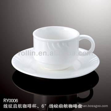 healthy special durable white porcelain cup and saucer